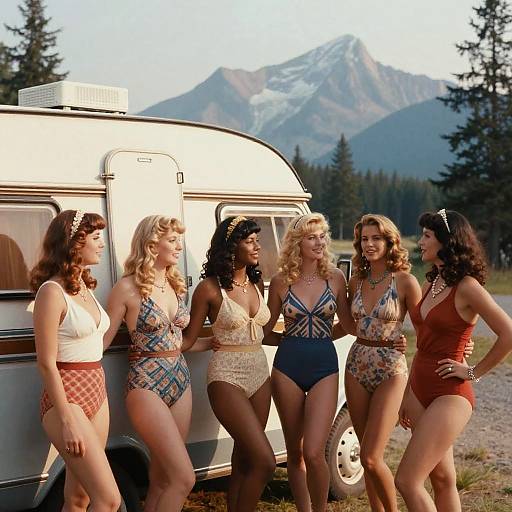 1970s Retro Pinup Swimwear in Banff