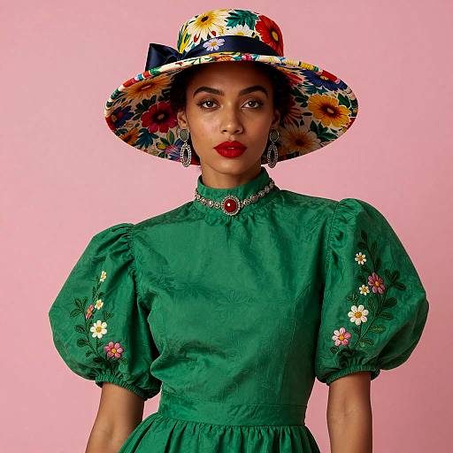 Vibrant Portrait of a Fashionable Woman