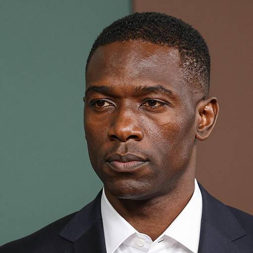 Serious Dark-Skinned Man in Suit
