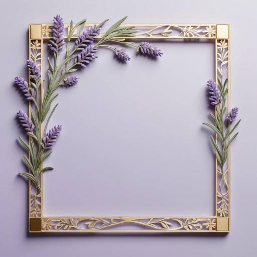 Elegant Scandinavian Floral Frame with Gold Accents