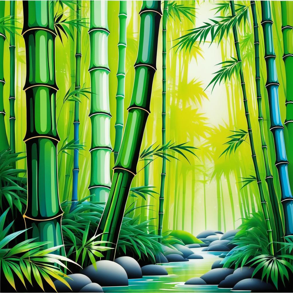 Vibrant Bamboo Forest Tattoo Design