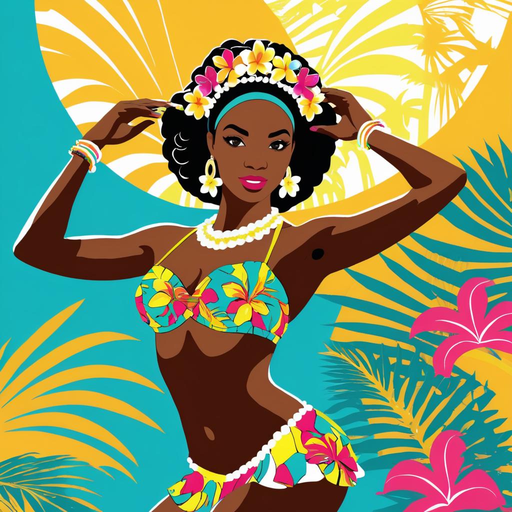 Caribbean Dancer in Vibrant Pop Art