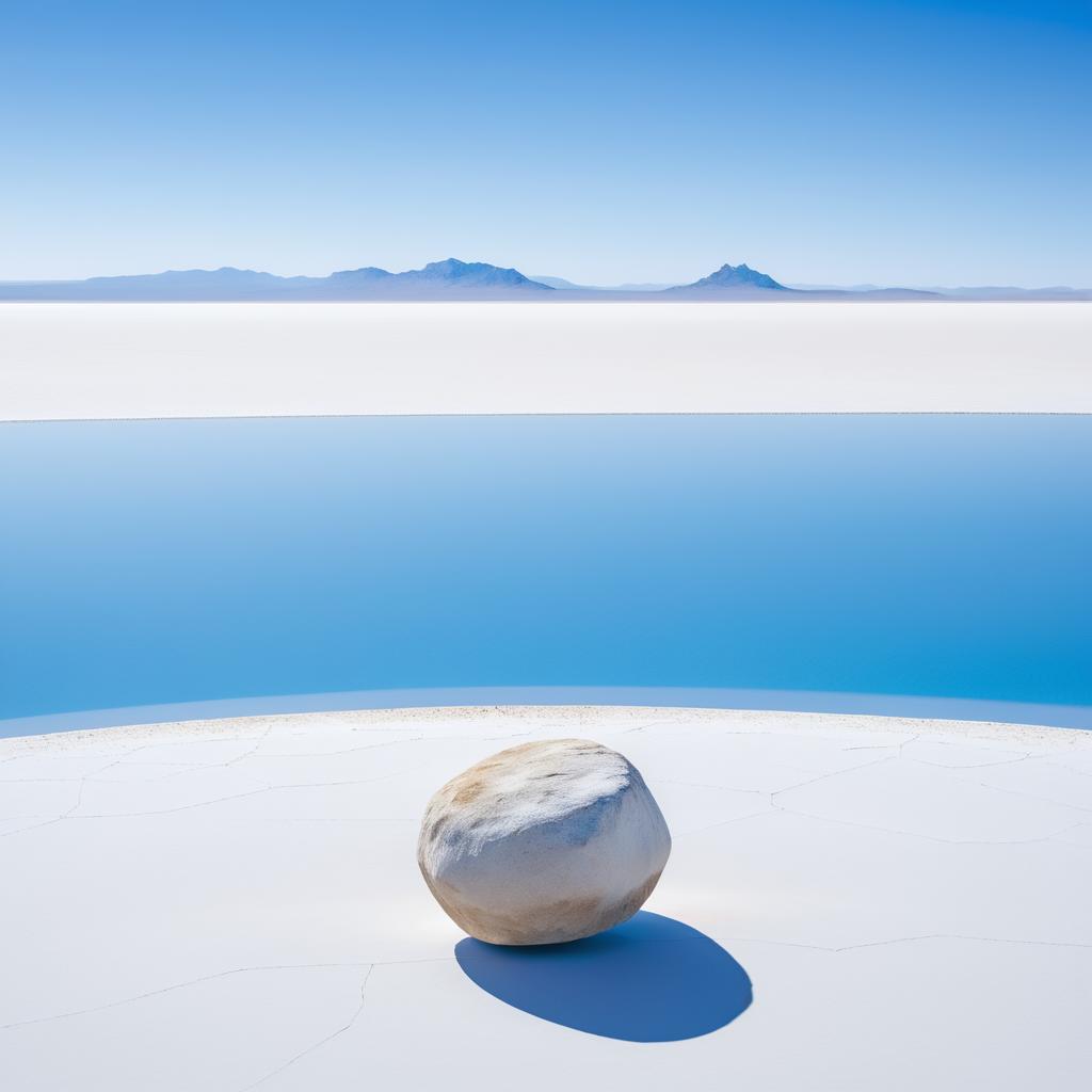 Surreal Panorama of a Lone Boulder