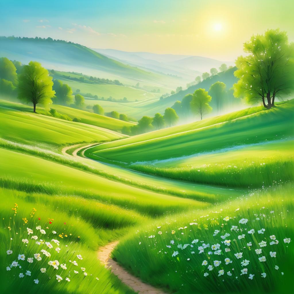 Spring Bliss: Lush Green Valley Landscape