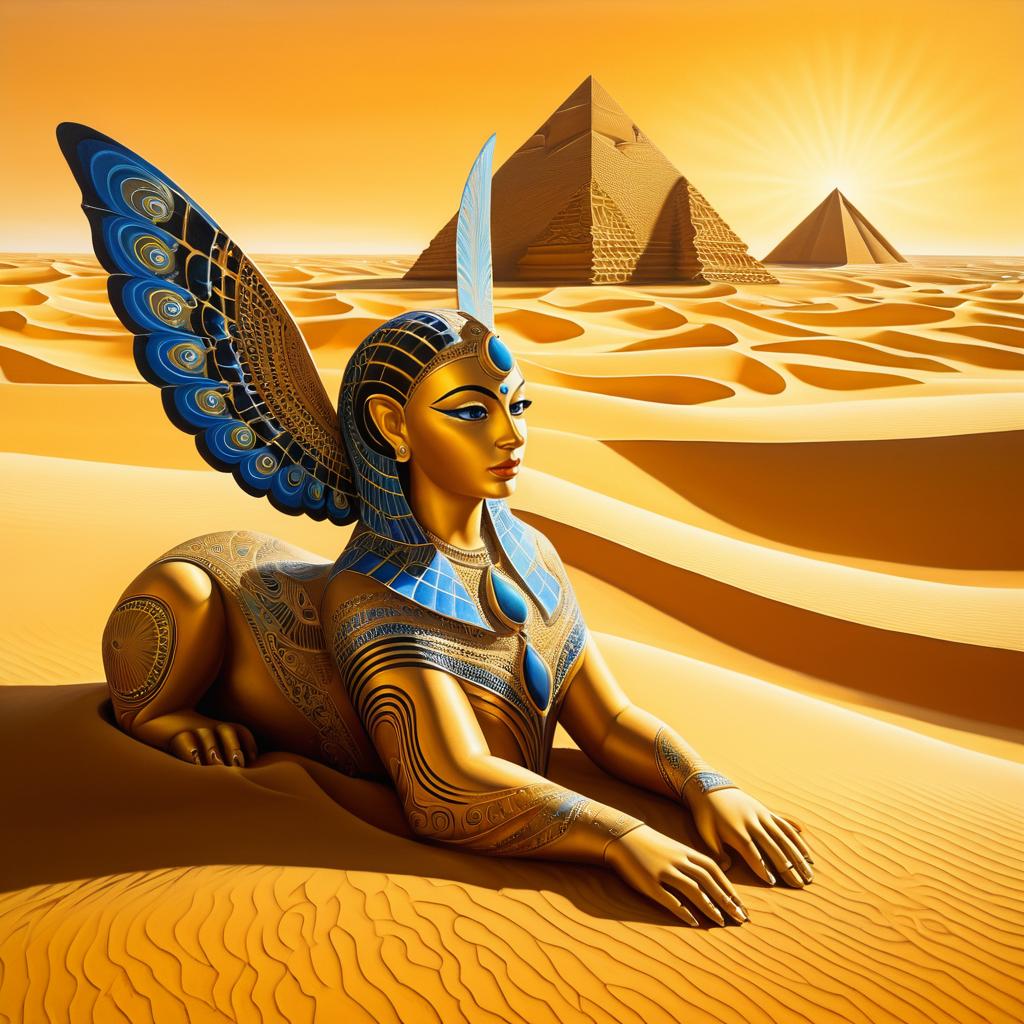 Enchanting Sphinx in a Surreal Desert