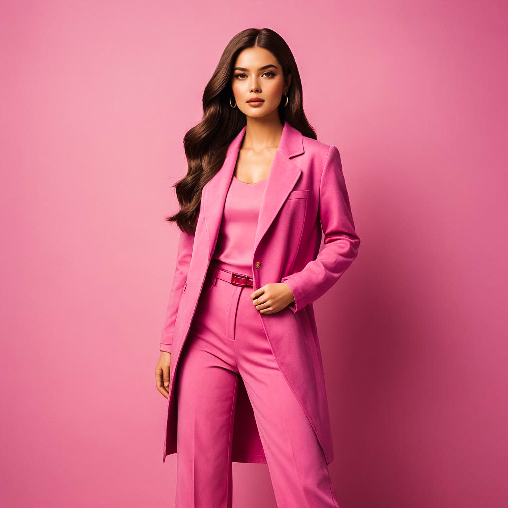 Confident Fashionista in Barbie Pink Outfit