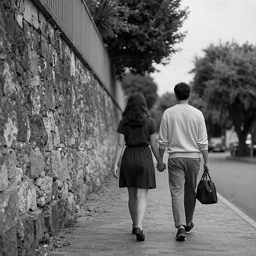 Cobblestone Stroll Beside Weathered Wall