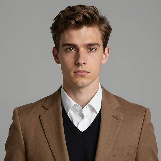 Young Man in Brown Suit Portrait