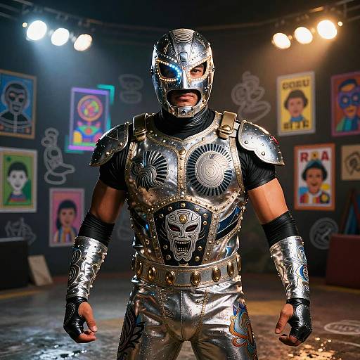 Metallic Luchador Combat Drone