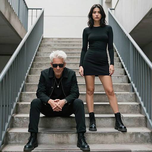 Urban Portrait of Two Intense Figures