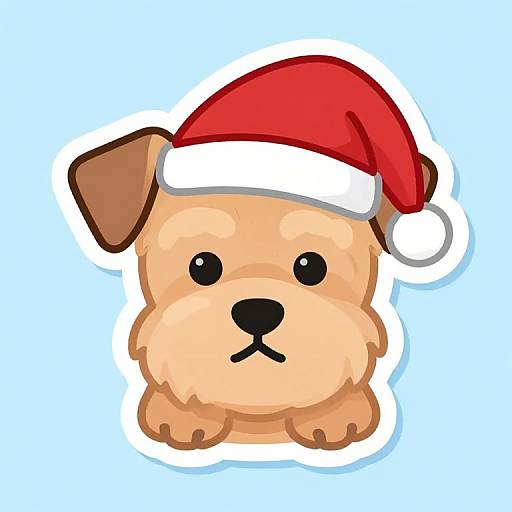 Kawaii Welsh Terrier Christmas Sticker