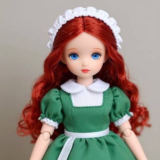 Red-Haired Doll in Green Dress