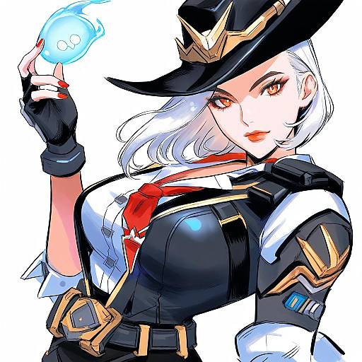 Illustration of Ashe (overwatch), overwatch in the style of Kuppipi ramutarou