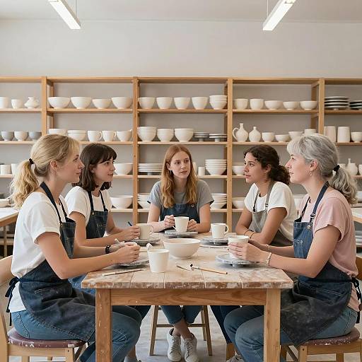 Women in Pottery Studio Meeting