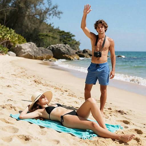Young Couple at Sunny Beach
