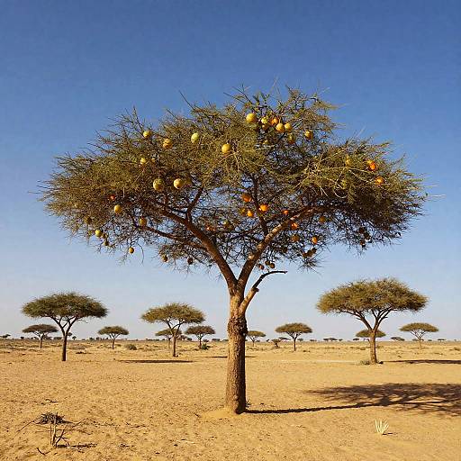 Solitary Acacia with Burning Embers