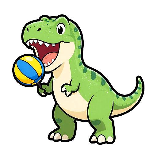 Playful T-Rex Cartoon Sticker