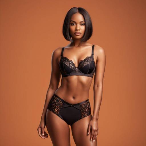 Woman in Black Lace Lingerie