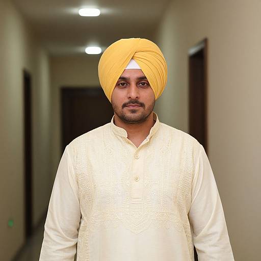 Close-Up of Man in Bhangra Dress