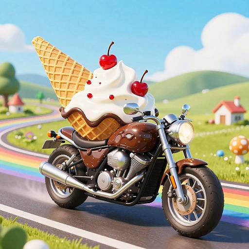 Fantasy Ice Cream Motorcycle Race