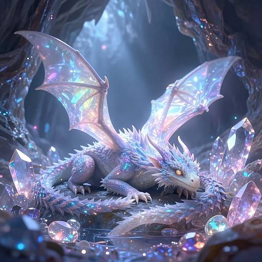 Serene Wyvern in Crystal Cave