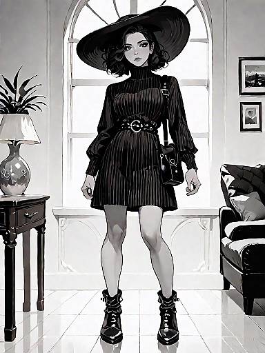 Olive Sweater Woman in Bright Room