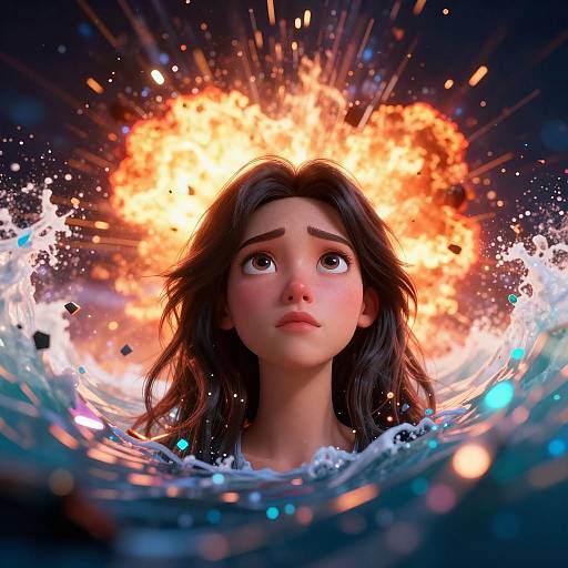 Trippy Neon Explosion Portrait