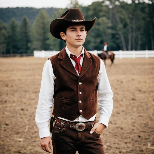 Young Cowboy in Groom Outfit