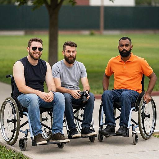 Three Men Enjoying Time Outdoors