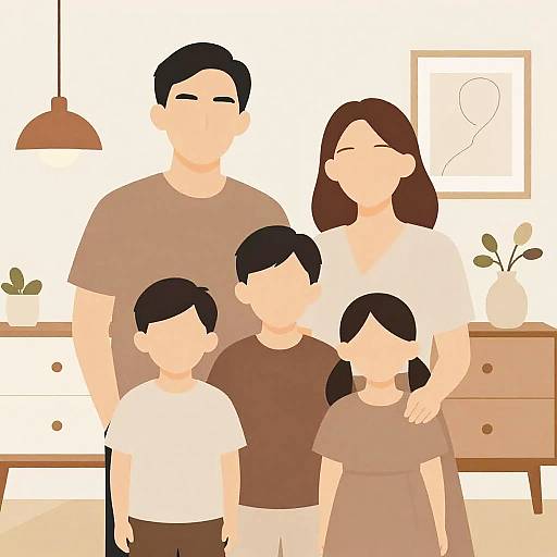 Minimalist Family Portrait in Earth Tones