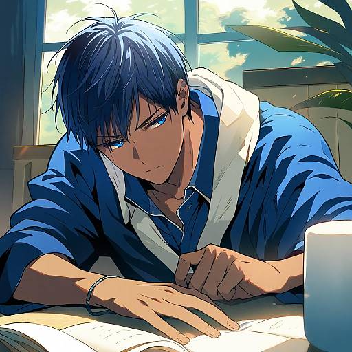 Illustration of Aomine daiki, kuroko no basuke in the style of Yudepii