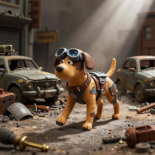 Claymation Post-Apocalyptic Scavenger Dog
