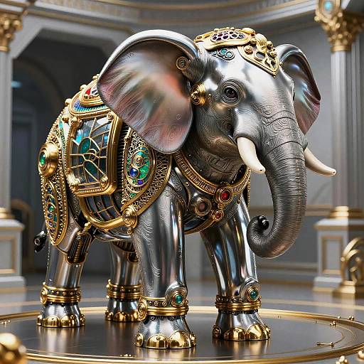 Stippling Heffalump Steam Mech in Chrome