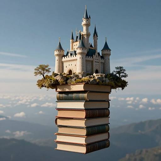 Castle of Dreams Suspended on Books