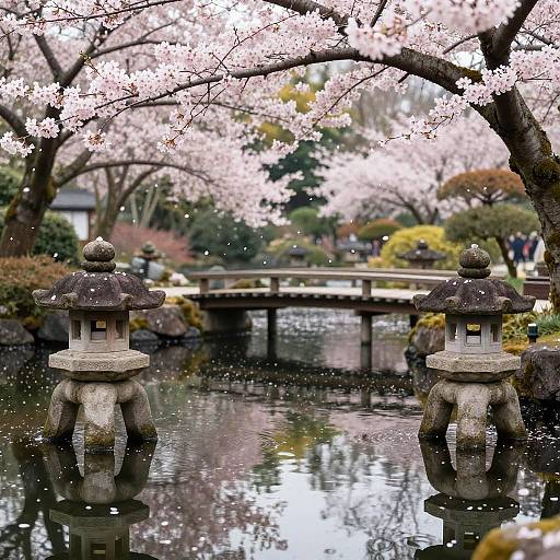 Tranquil Japanese Cherry Blossom Garden