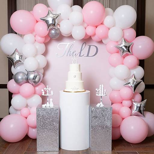 Glamorous Pink White Silver Engagement Party