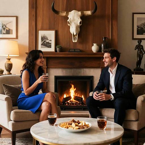 Cozy Evening by the Fireplace Portrait