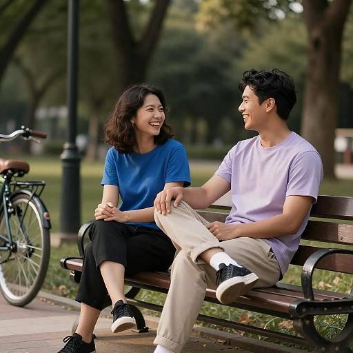 Joyful Couple Enjoying a Sunny Day