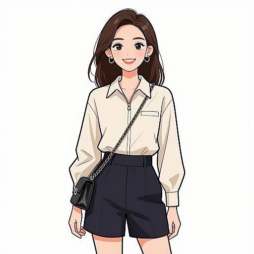 Smiling Woman in Business Casual Outfit