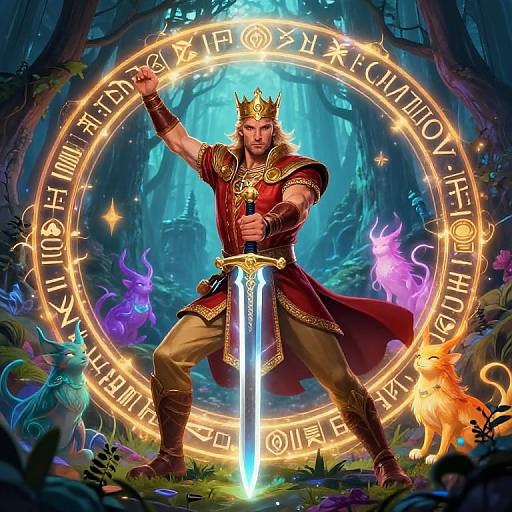 Mystical King Ravinger with Glowing Sword