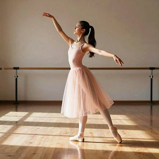Graceful Latina Ballerina in Studio