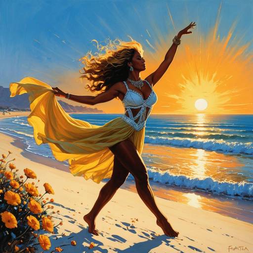Goddess Dancing on Sunset Beach