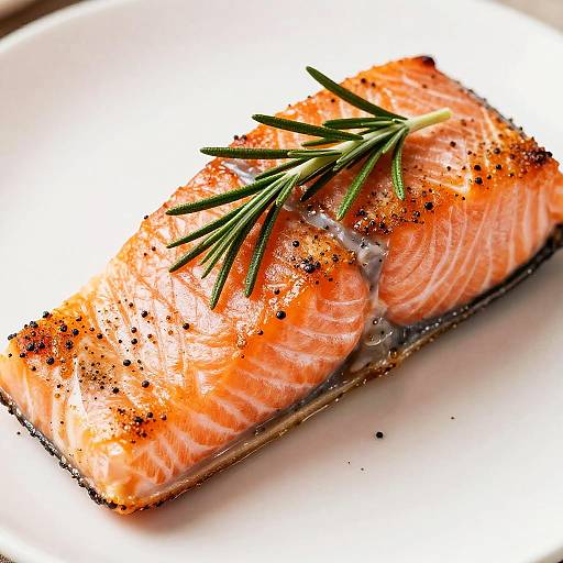 Close-Up of Seasoned Salmon Fillet
