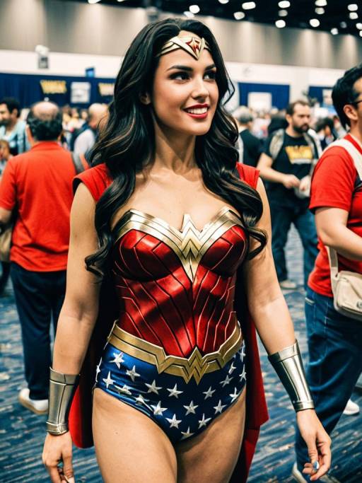 Woman in Wonder Woman Costume at Comic Convention