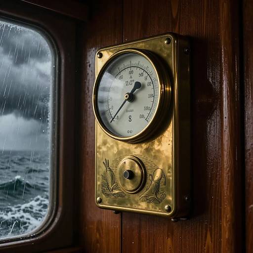 Antique Brass Hygrometer on Ship