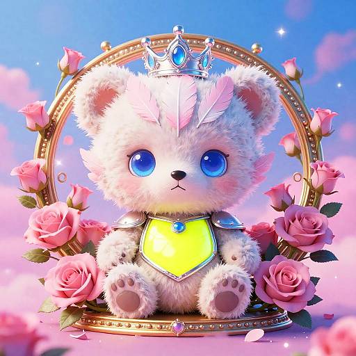 Chibi Bear in Psychedelic Pop Art