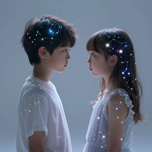Ethereal Youth with Celestial Constellations