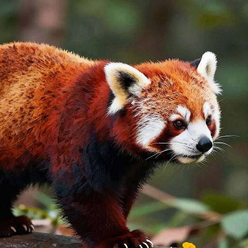 Stylized Red Panda with Geometric Fur