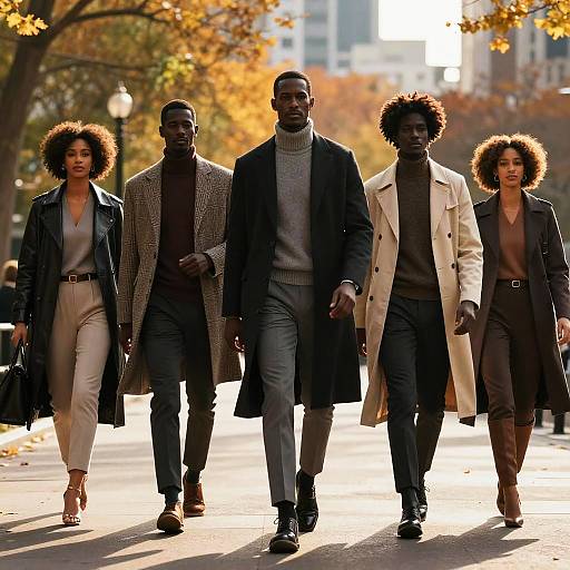 Stylish Urban Fashion in Autumn Park