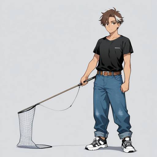 Burly Older Man with Fishing Net Burly Older Man with Fishing Net